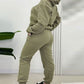 Solid Color Casual Warm Top＆Pants Two Piece Set