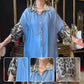 🌸Spring Specials🌸Women's Printed Lapel Long Sleeve Maxi Dress