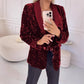 🎉Spring Hot Sale🎉Long Sleeve Sequin Blazer With Pockets