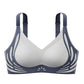 Color-Blocked Non-Marking Gathered Push-Up Bra
