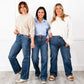 High Rise Cargo Wide-Leg Stretch Jeans