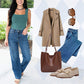 High Rise Cargo Wide-Leg Stretch Jeans