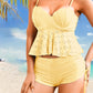 Women‘s Steel Brace Solid Color Halter Split Bikini