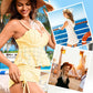 Women‘s Steel Brace Solid Color Halter Split Bikini