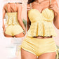 Women‘s Steel Brace Solid Color Halter Split Bikini