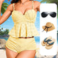 Women‘s Steel Brace Solid Color Halter Split Bikini