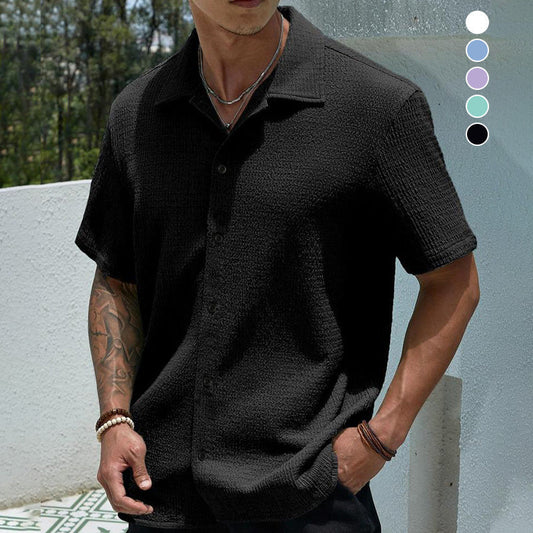 🔥Summer Hot Sale🔥Men's Textured Button Front Shirt