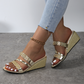 🔥50% OFF🔥Trendy Crystal-Adorned Wedge Sandals