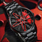 💖Most popular in 2025💖Men's 3D Rotating Skeleton Car Wheel Wrist Watch