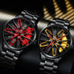 💖Most popular in 2025💖Men's 3D Rotating Skeleton Car Wheel Wrist Watch