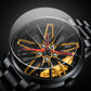 💖Most popular in 2025💖Men's 3D Rotating Skeleton Car Wheel Wrist Watch
