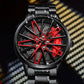 💖Most popular in 2025💖Men's 3D Rotating Skeleton Car Wheel Wrist Watch