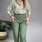 Women's Printed Button Shirt & Pants 2-Piece Set