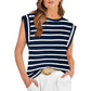Women's Fashionable Versatile Striped Sleeveless Top