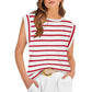 Women's Fashionable Versatile Striped Sleeveless Top