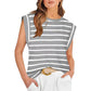 Women's Fashionable Versatile Striped Sleeveless Top