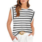 Women's Fashionable Versatile Striped Sleeveless Top