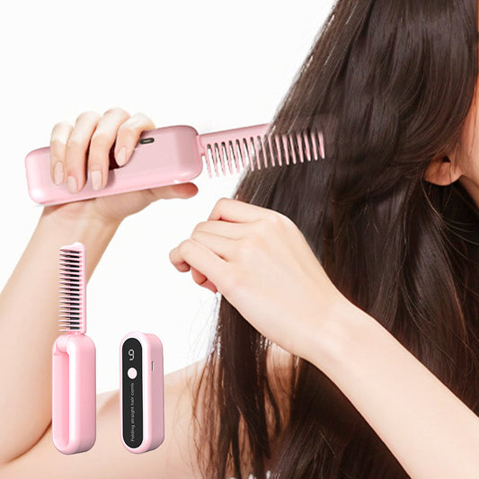 Foldable Negative Ion Hair Straightening Comb
