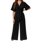 💖LAST DAY SALE 50% OFF✈️Women's Elegant V-Neck Wide Leg Waist Tie Jumpsuit