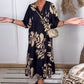 Women's Loose Printed V-Neck Dress