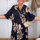 Women's Loose Printed V-Neck Dress