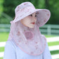 Women's Wide Brim Sun Hat with Face Mask