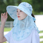 Women's Wide Brim Sun Hat with Face Mask