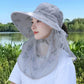 Women's Wide Brim Sun Hat with Face Mask