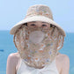 Women's Wide Brim Sun Hat with Face Mask