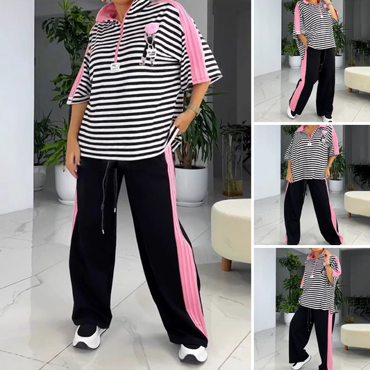 🌴Summer Specials💗Women's Trendy Striped Top & Pants  (2-Piece Set)