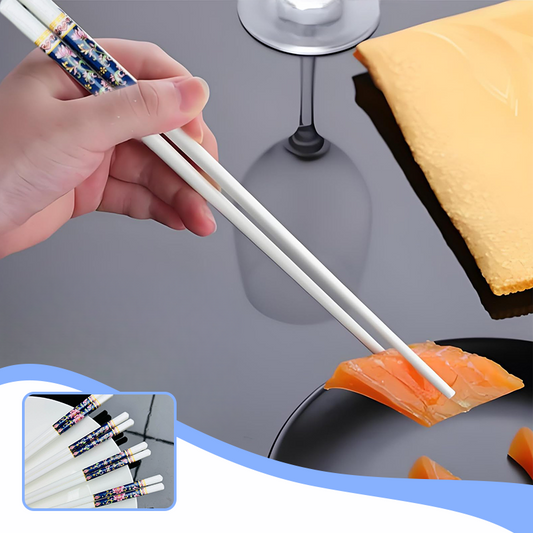 High-Grade Ceramic Chopsticks Set - 10 Pairs