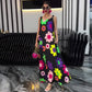 Floral Printed Loose Sleeveless Ankle-Length Dress