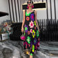 Floral Printed Loose Sleeveless Ankle-Length Dress