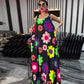 Floral Printed Loose Sleeveless Ankle-Length Dress