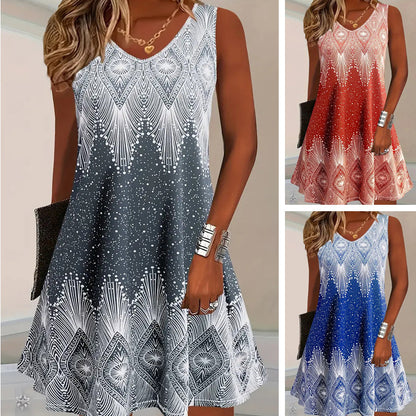 Fashionable Casual Ethnic Style Sleeveless Dress