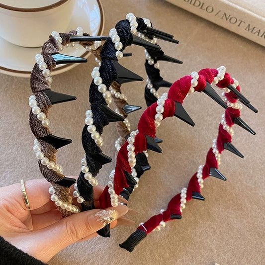 🔥2025 Hot Sale🔥Vintage High Cranium Artificial Pearl Hairband
