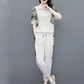 ⏳Time-limited Special⏰Women's Floral Patchwork Sports Short Sleeve Top & Casual Pants Set