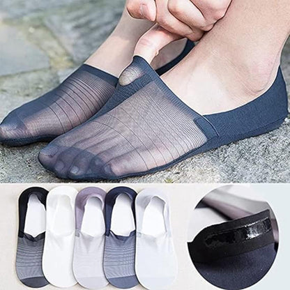 5 Pairs Ice Silk No-Show Socks Set（50% OFF)