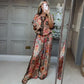 Women's Printed Top & Wide Leg Pants 2-Piece Set