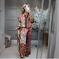Women's Printed Top & Wide Leg Pants 2-Piece Set