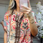 Women's Printed Top & Wide Leg Pants 2-Piece Set