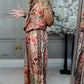 Women's Printed Top & Wide Leg Pants 2-Piece Set