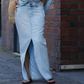 ⏳Time-Limited Special⏰Women's Diagonal Shoulder Top with Split Denim Long Skirt