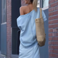 ⏳Time-Limited Special⏰Women's Diagonal Shoulder Top with Split Denim Long Skirt