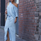 ⏳Time-Limited Special⏰Women's Diagonal Shoulder Top with Split Denim Long Skirt