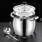 Stainless Steel Lard Container with Lid and Strainer