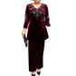 🔥Free Shipping🔥Velvet Rhinestone Top & Pants Set