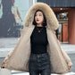 Woman’s Winter Loose Hooded Synthetic Fleece Thickened Parka Coat