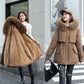 Woman’s Winter Loose Hooded Synthetic Fleece Thickened Parka Coat