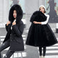 Woman’s Winter Loose Hooded Synthetic Fleece Thickened Parka Coat